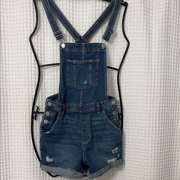 H&M Blue Denim Jumpsuit with Adjustable Straps Size 16 - Picture 1 of 8